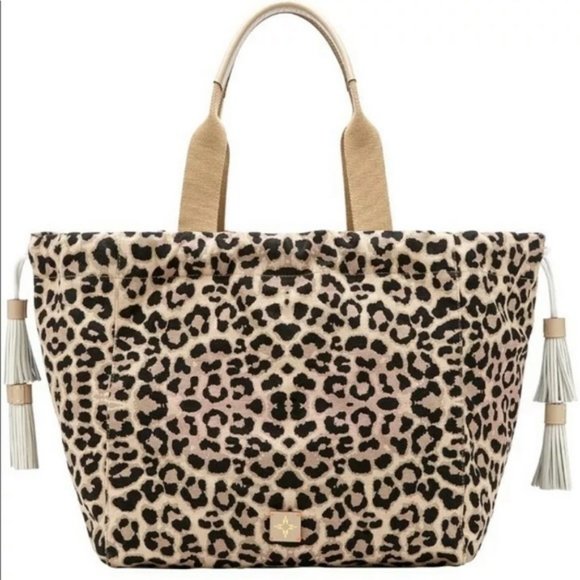 India Hicks Fortune Tote - Sleeping Leopard - New